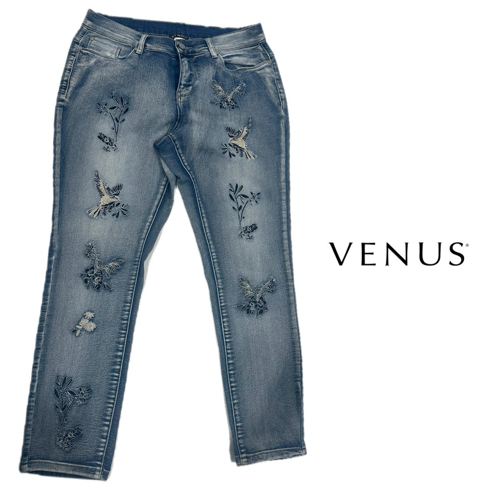 VENUS Light Blue Embroidered Jeans - Picture 3 of 5
